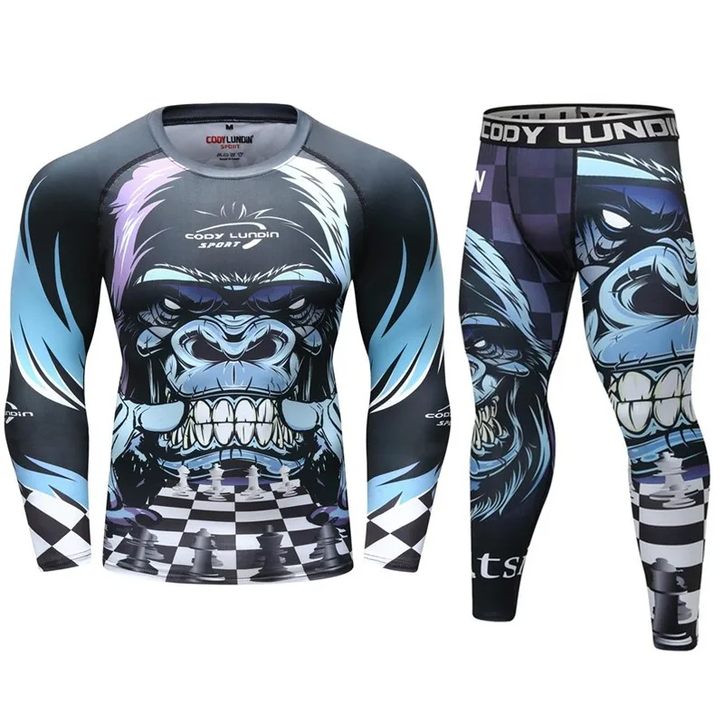 MMA BJJ Rashguard تي شيرت طفح الحرس اللياقة البدنية رياضية الملاكمة جيرسي مجموعة الملاكمة التايلاندية ضغط الرجال MMA كيك بوكسينغ الرياضة البدلة 03