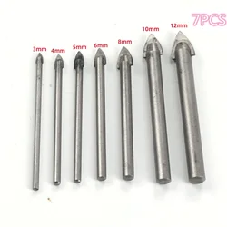 4/6/7Pcs Keramische Tegel Boren Set Glas Marmer Porselein Spear Head Spade Boor Set voor Keramische Wand Beton Gat Opener