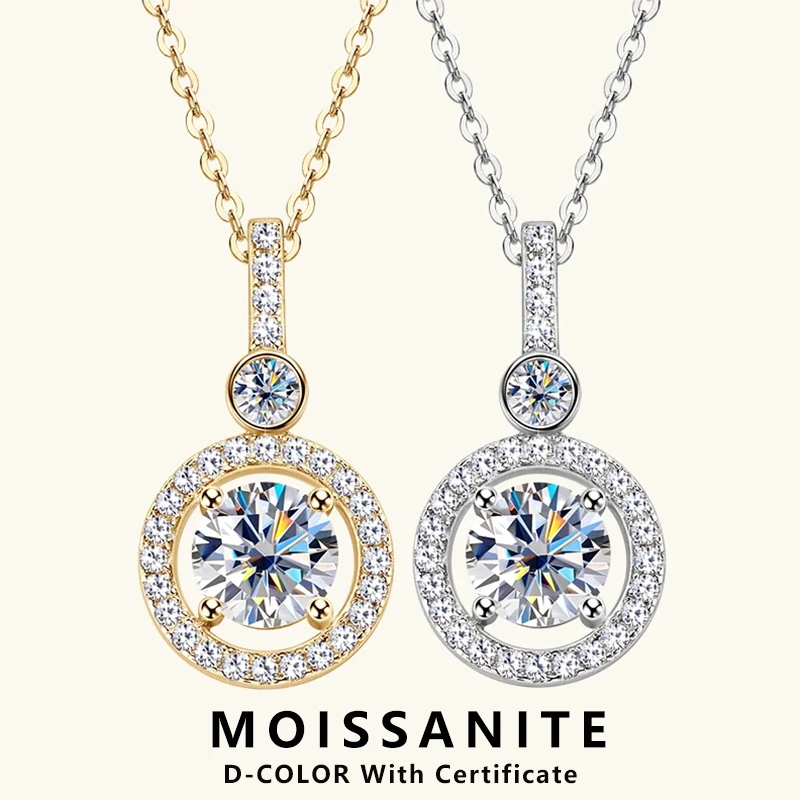 

Lnngy Collares Mujer 925 Sterling Silver Clavicle Chain Necklaces 6.5MM Moissanite Necklace For Women Moissanites Neck Jewelry