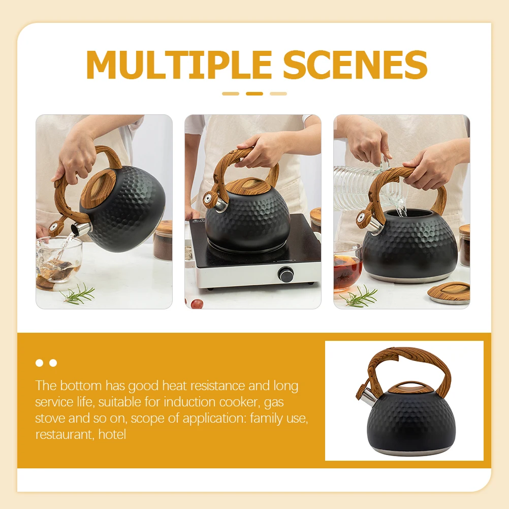 

Stainless Steel Kettle Stovetop Nylon Handle Ergonomic Design High Temperature Resistant Home Office Use