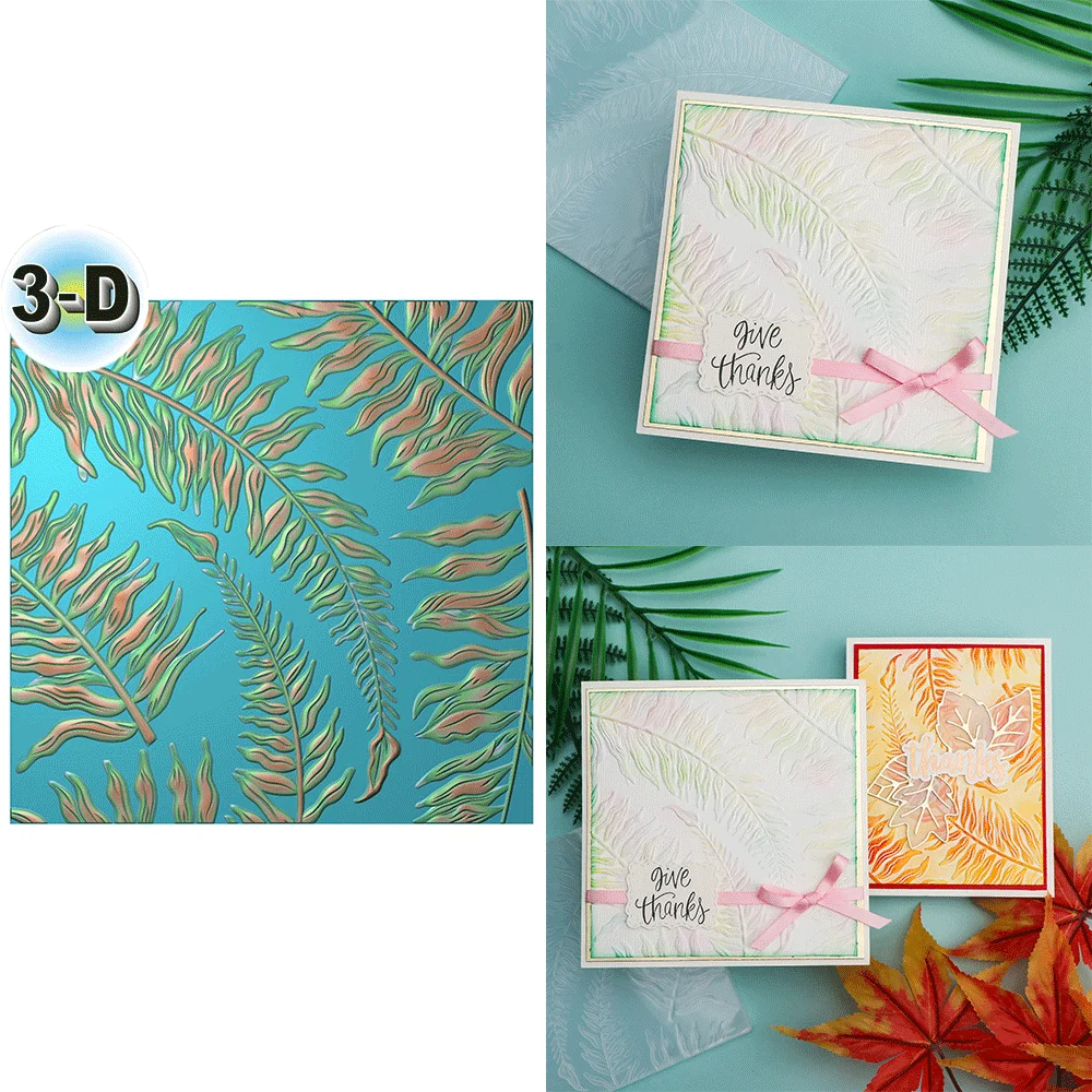 Tropische Blätter 3D-Prägefolder für Kartenherstellung & Scrapbooking - Langlebiger Kunststoff, Einfaches Prägen - Perfekt 2025 Trendprodukt