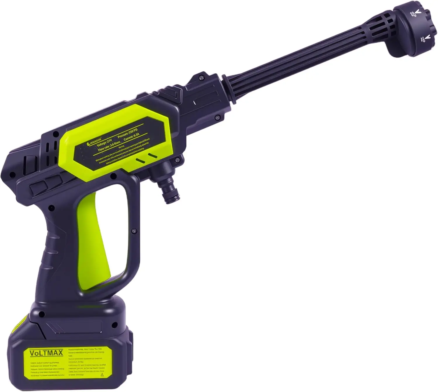 غسالة الضغط اللاسلكية Rookoor Prime، بخاخ محمول يعمل بالبطارية مع فوهة 6 في 1، مصدر مياه مزدوج، خرطوم 16 قدم #1