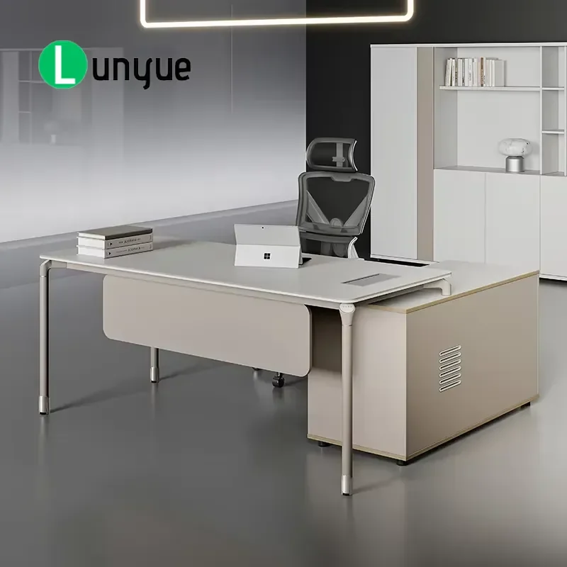 Customizable Modern L-Shaped Executive Wooden Desk Eco-Friendly Durable Office Furniture for Commercial Use Requires Assembly