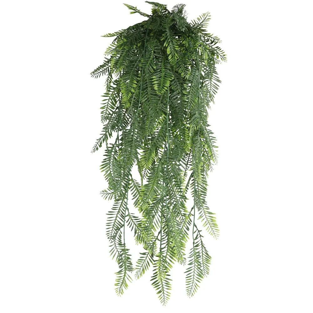 Perzische varenbladeren, hangende kunstplanten, plastic bladeren, gras, decoratie voor thuis, kamer, bruiloft, feest, wand, balkon.