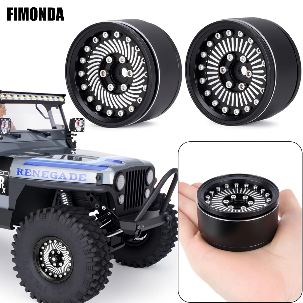 

1.9 Inch Beadlock Wheel 4Pcs CNC Aluminum Alloy For 1/10 RC Crawler Axial SCX10 TRX4 Redcat Gen8 VS4-10