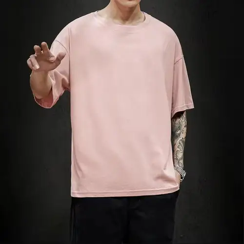Nueva camiseta de verano para hombre, camisetas de manga corta holgadas de estilo Hip Hop liso a la moda para hombre y mujer, ropa informal informal de algodón, camisetas superiores