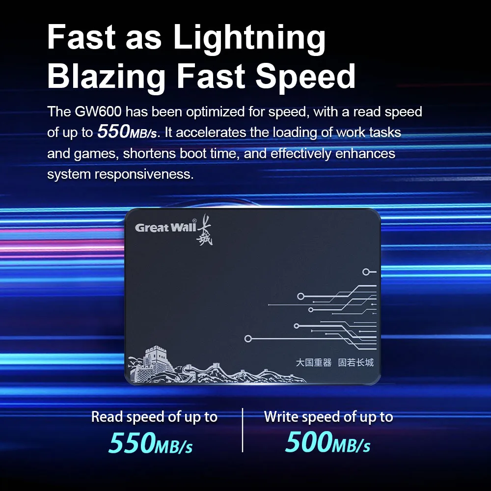 Great Wall 2,5 pulgadas SATA3 SSD Drive HDD disco duro interno de estado sólido 256GB 512GB 1TB 2TB 4TB para ordenador portátil