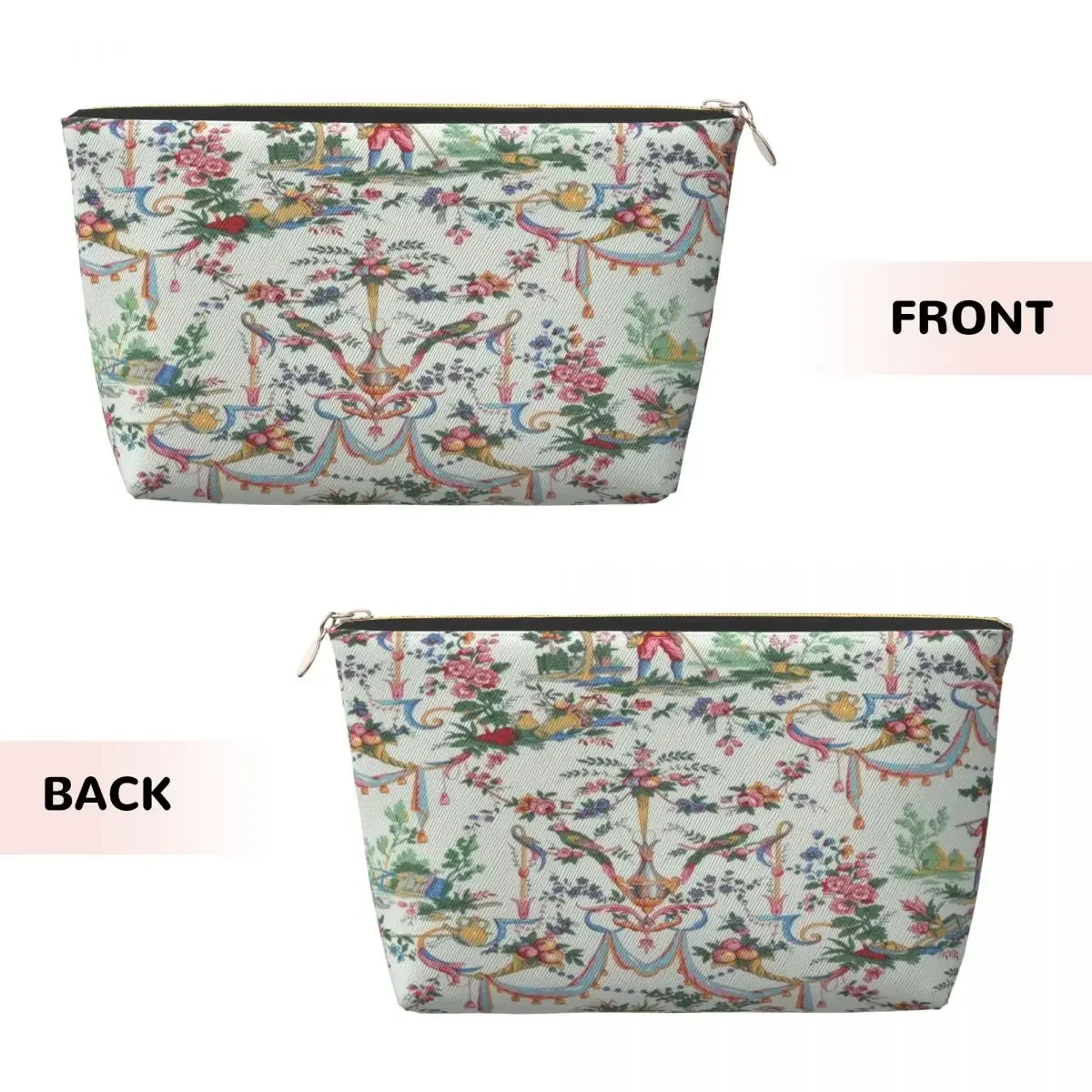 Custom Classic French Toile De Jouy Motif Pattern Toiletry Bag Navy Blue Motif Cosmetic Makeup Beauty Storage Dopp Kit Case