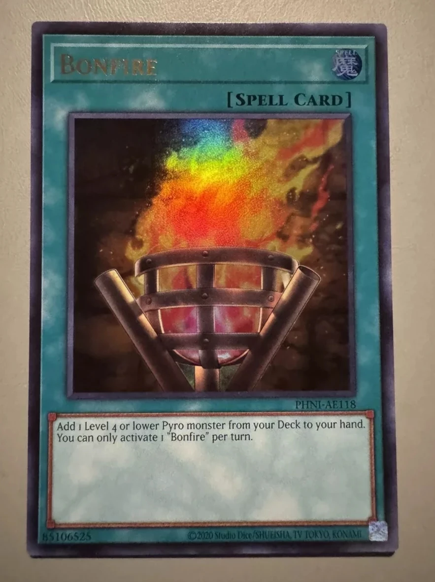 Yugioh Konami Duell Monster PHNI-AE118 Lagerfeuer ultra seltene asiatische englische Sammlung Minze Karte