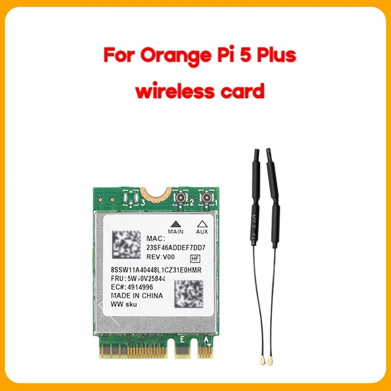 For Orange Pi 5 Plus Wireless Network Card For Opi5 Plus Controller Development Board Dualband Wifi BT5.2 WIFI Card Spare Parts