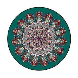 Bohemian Mandala Round Teppich, nicht überschwemmter geometrischer ethnischer Blumenteppich, Schlafzimmer und Wohnzimmer, Vintage -Heimdekoration 10 Hauptverkäufe Mandala Teppich - №1
