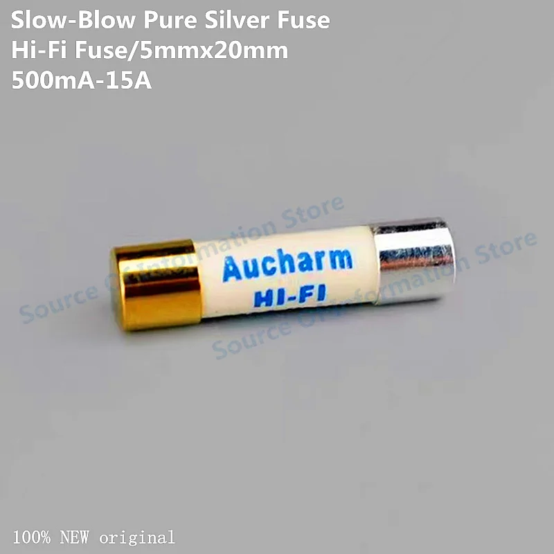 

2Pcs Slow-Blow Pure Silver Fuse HIFI Fuse for CD Tube Amplifiers & Audio Systems 5x20mm 500mA/1A/2A/3.15A/5A/6.3A/8A/10A/15A
