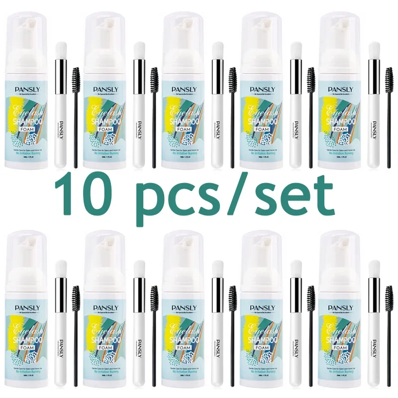 50ml Professional EyeLashes Foam Cleaner Kit Individual Eyelash Extension Glue Shampoo Eye Lashes Makeup Remover Brush