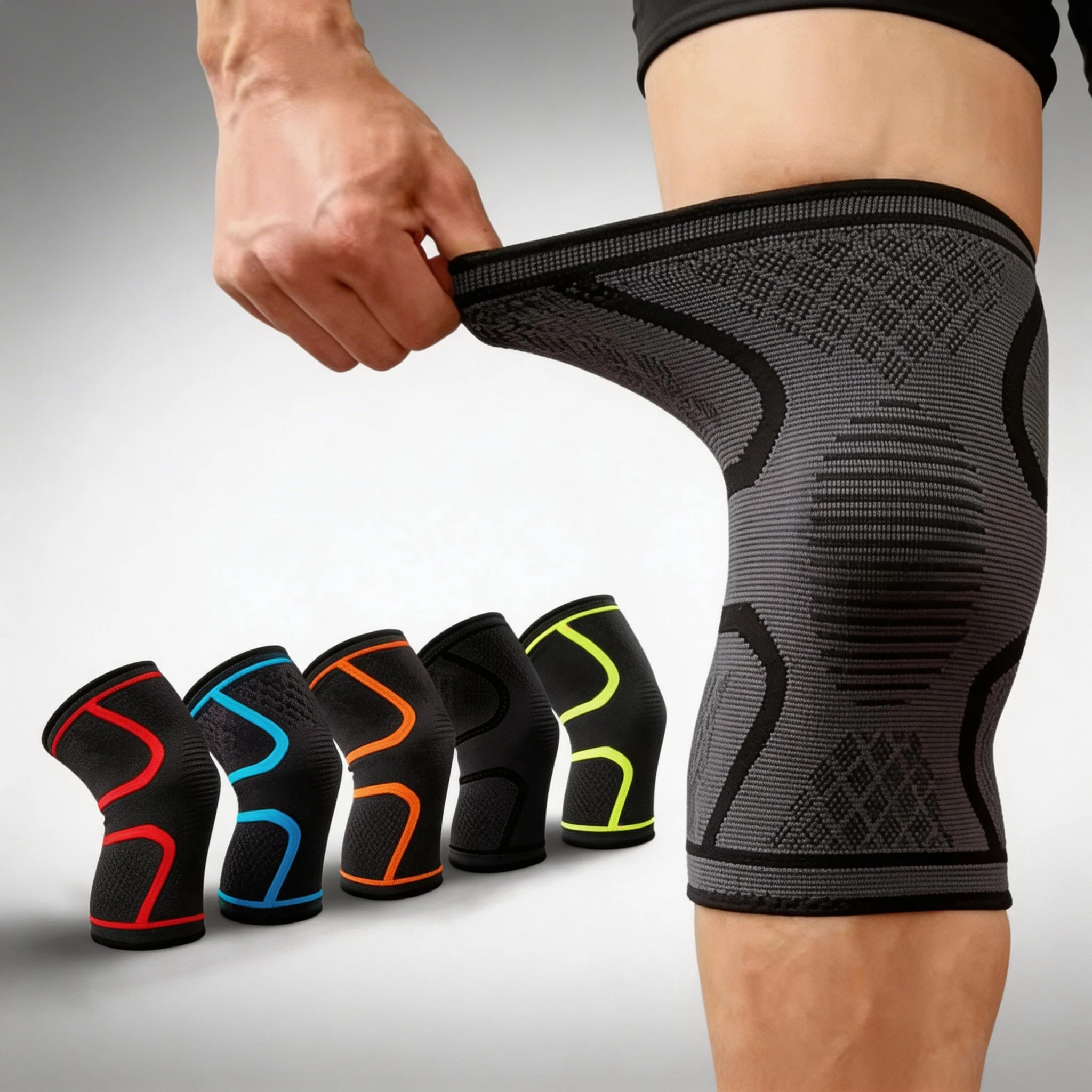 1 PC Elastic Breathable Compression Knee Support Sleeve for Basketball Running Cycling