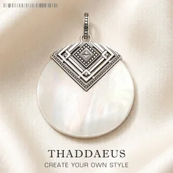 Pendant Africa Disc Mother of Pearl,2019 Winter New 925 Sterling Silver Glam Jewelry Europe Style Bijoux Gift For Soul Woman