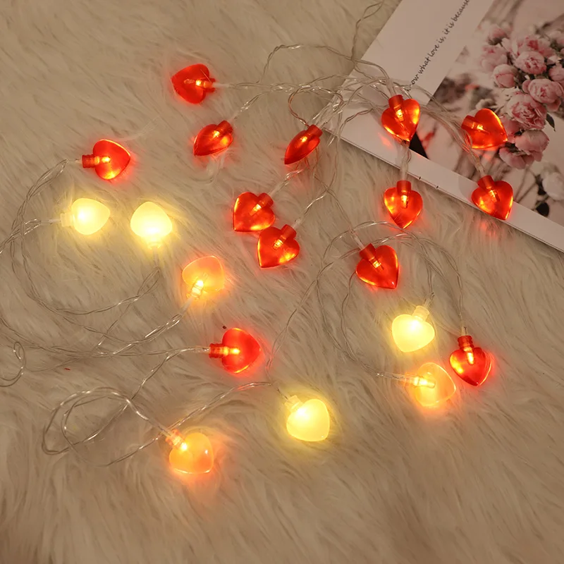 1.5M 10LED Love Heart Shape String Lights Red Fairy Light Garland Wedding Valentine's Day Party Decoration Lamp Valentines Gifts