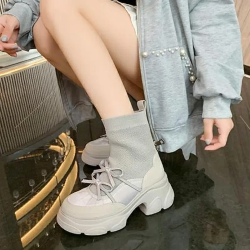 تنوعا جورب أحذية الخريف جديد جولة تو تقسم متماسكة تنفس منصة عدم الانزلاق كم حذا فردي للسيدات #4