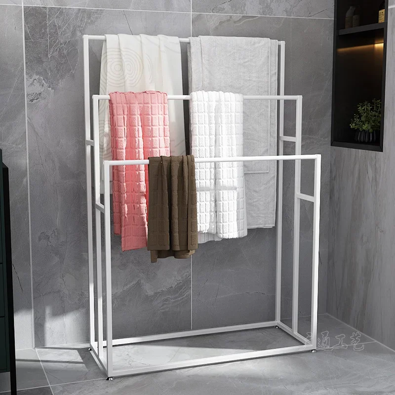 Nordic Kitchen Towel Rack - Floor-to-Ceiling Non-Drilling Bathroom Towel Holder Bath Rag Organizer Simple and Elegant Hot Sale