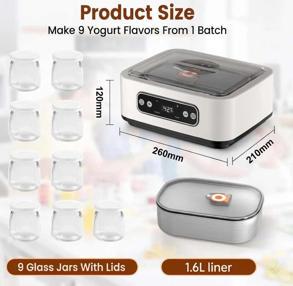

Home Intelligent Yogurt Maker, Constant Temperature Fermenter with Timer for Yogurt, Natto & Rice Wine