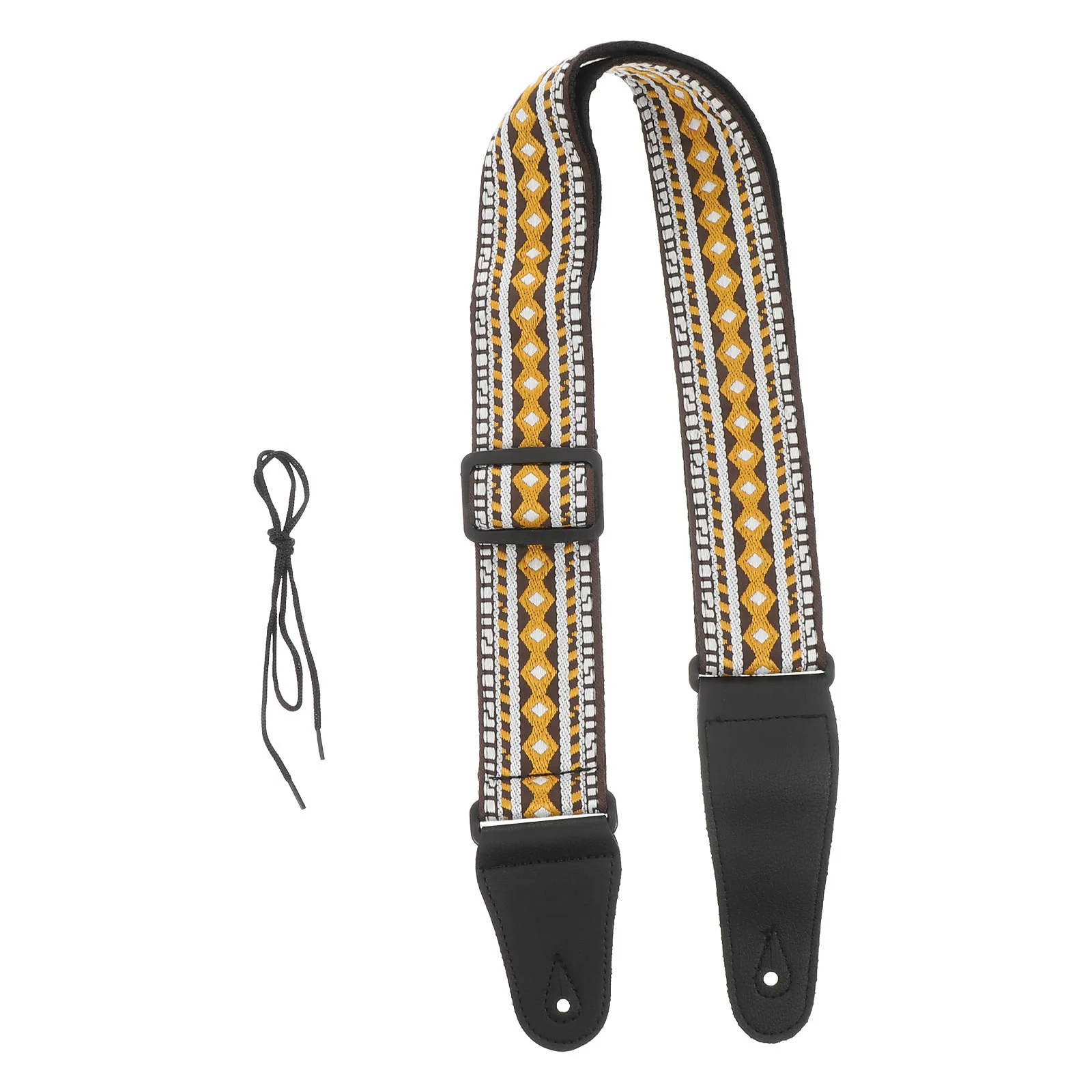 

1Pcs Guitar Strap Premium Comfortable Adjustable Embroidered Pattern Acoustic Bass Shoulder Belt Durable Accessory