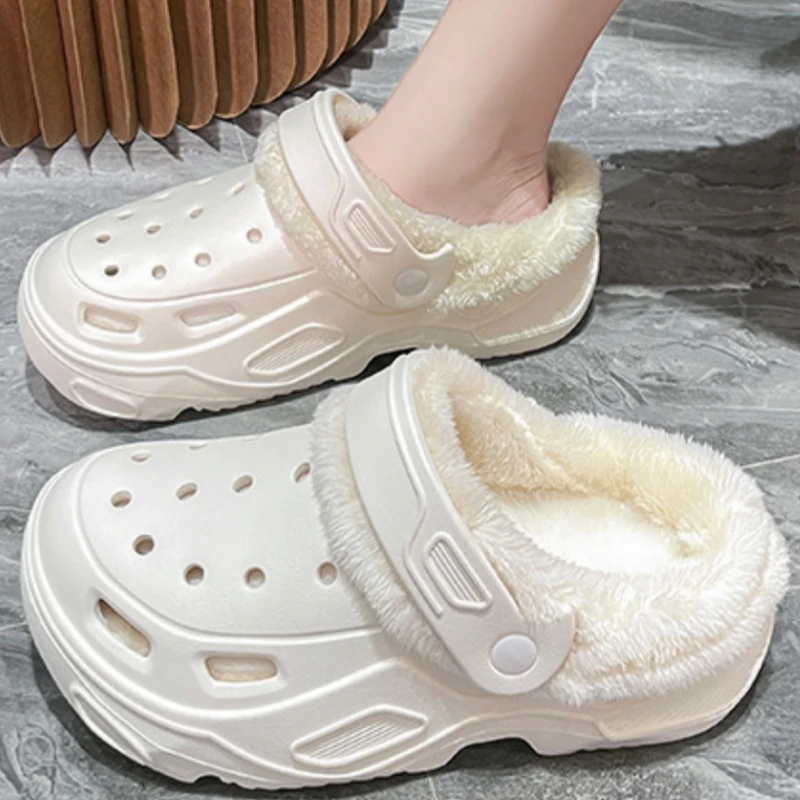 Women\'s Plush Cotton Slippers Winter Comfort Indoor Anti-skid Shoes Flat Shoes Family Bedroom Floor Slippers Internet Celebrity