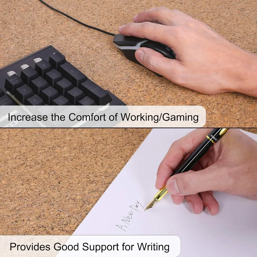 الفلين والجلد وسادة مكتب تورال مكتب عمل حصيرة على الوجهين استخدام حواف مخيطة مقاوم للماء كبيرة تمديد ماوس الوسادة مكتب الملحقات #5