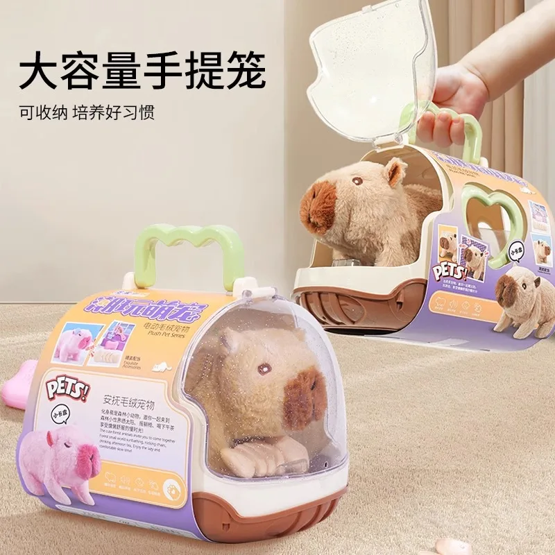 2025 Nuova bambola di peluche Capibara elettrica - Animale domestico che cammina che canta per bambini, regalo di Natale interattivo ad attivazione vocale
