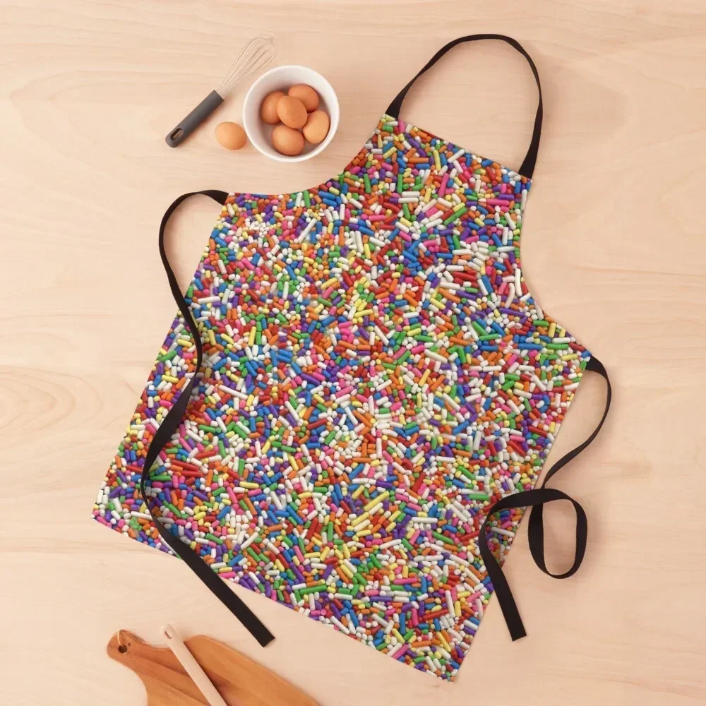 Rainbow Sprinkles Apron work ladies Kitchen Household Items Kids Christmas gift Apron