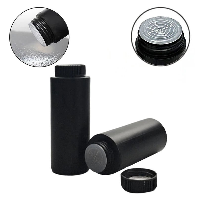 1PC 100ML/150ML Black Talcum Powder Bottle Refillable Cosmetic Powder Dispenser Plastic Powder Container Empty Pots Bottles