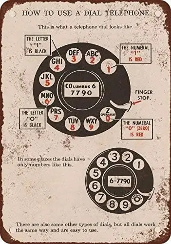 Unoopler 1927 Heres How to Use a Dial Telephone Vintage Look Reproduction Metal Tin Sign es