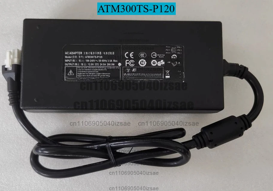 ATM300TS-P120 Power Supply 12V24A Adapter Six-Core Plug, Test OK