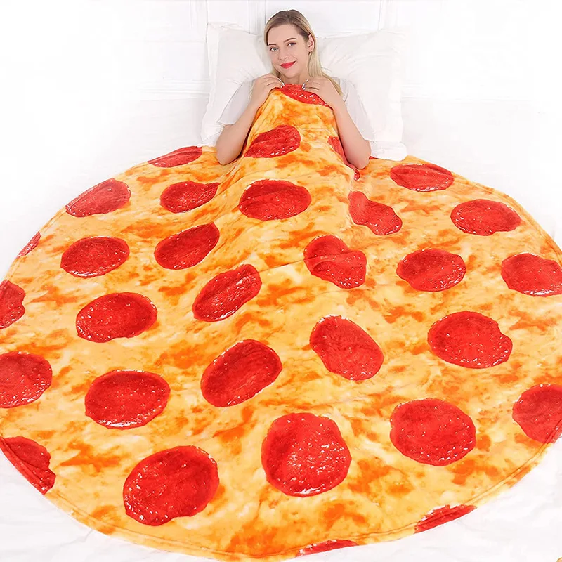 Blanket Funny Burrito Pizza Printed Throw Blanket Flannel Blanket Bedroom Nap Blanket Boho Blanket  Manta Sofa