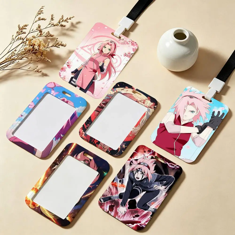 Sakura Haruno Naruto ID Holder With For Office School Name Card Credentials Case