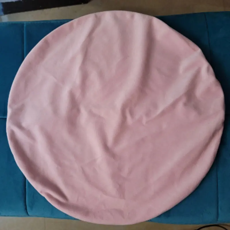 45cm Round Pillowcase Soft Velvet Cushion Cover Solid Color Throw Pillow Case Sofa Car Home Decor Pillowcase Without Fillings