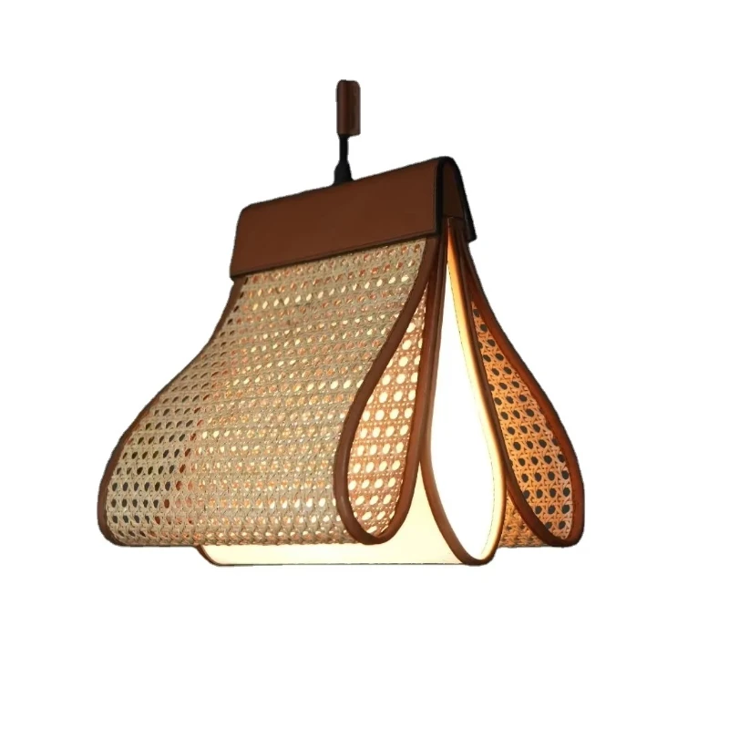 

Natural hand-woven rattan lamp room decoration bamboo chandelier living room chandelier