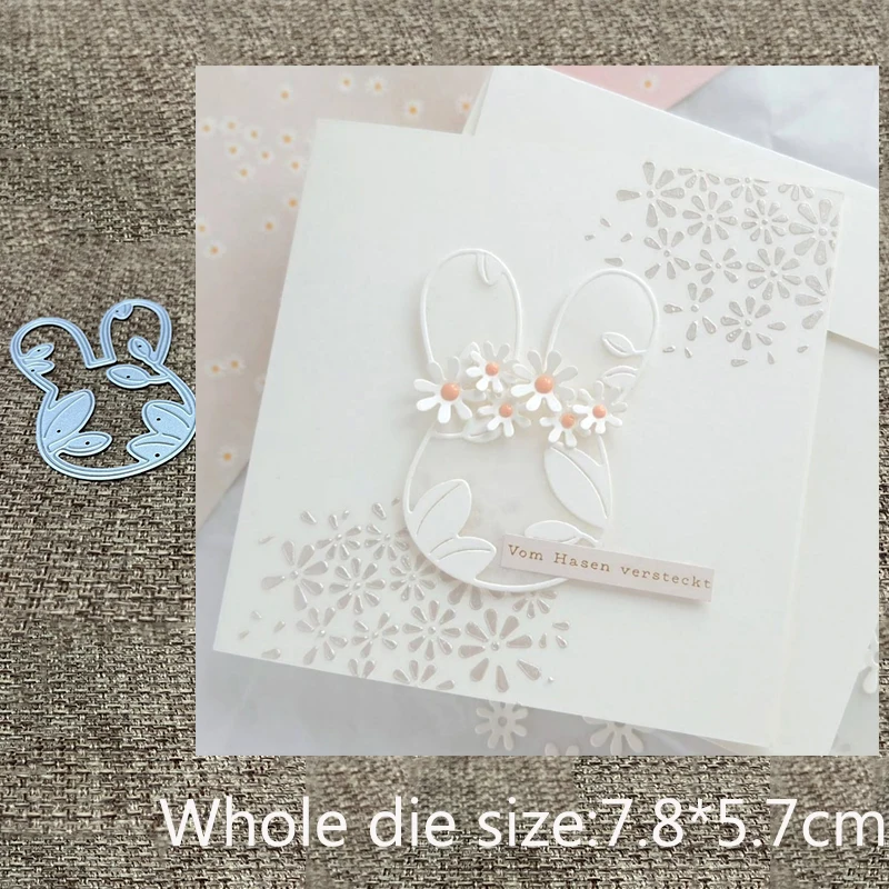 XLDesign Craft Metall-Schablonenform, Schneidform, Blatt, Kaninchen, Rahmen, Dekoration, Scrapbook, Stanzform, Album, Papier, Karte, Basteln, Prägung