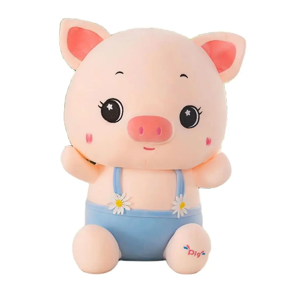 23CM Net Red New Strap Piglet Plush Toy Flower Strap Male And Female Couple Doll Give Your Child A Birthday Christmas Present