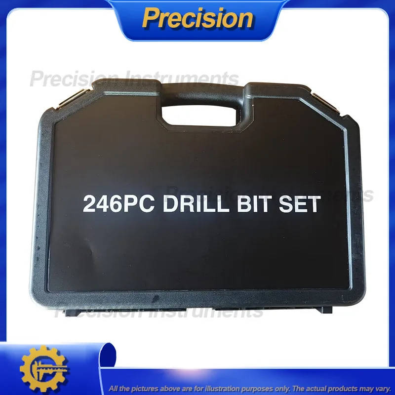 2026 246 Piece Twist Drill Bit Set for Wood Metal Concrete Masonry with Flat Shank Accessories Tool Kit