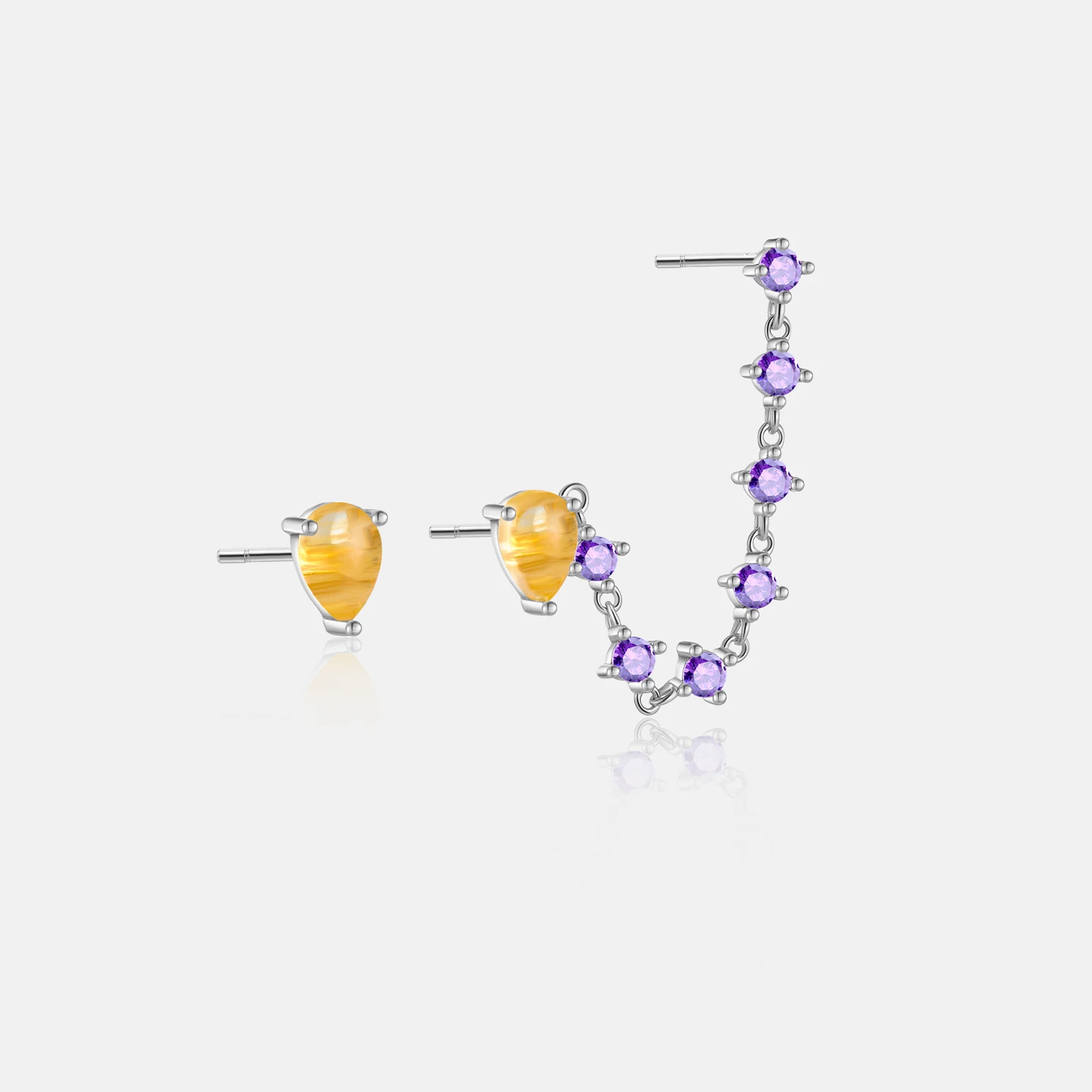 

VEWANT 100% 925 Sterling Silver Purple Zircon Chain Stud Earring 2024 Women Luxury Fashion Fine Wedding Party Jewelry