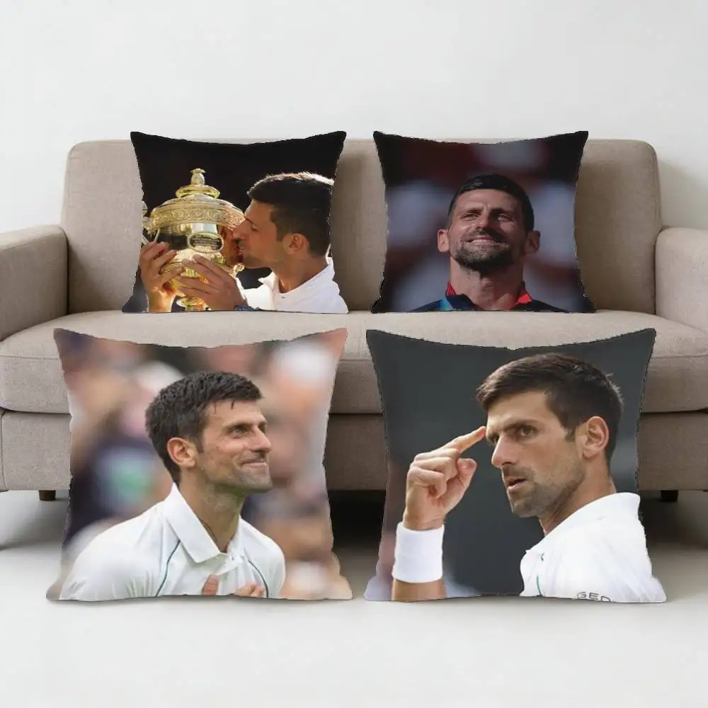 

N-Novak Tennis Legend D-Djokovic Pillow Case Sofa Living Room Bedroom Headboard Backrest Cushion Square Cushion Nap Time