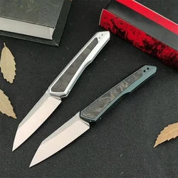 High hardness KS7050 outdoor survival camping T6 aluminum inlaid carbon fiber handle hunting tactical rescue Assisted EDC  knife