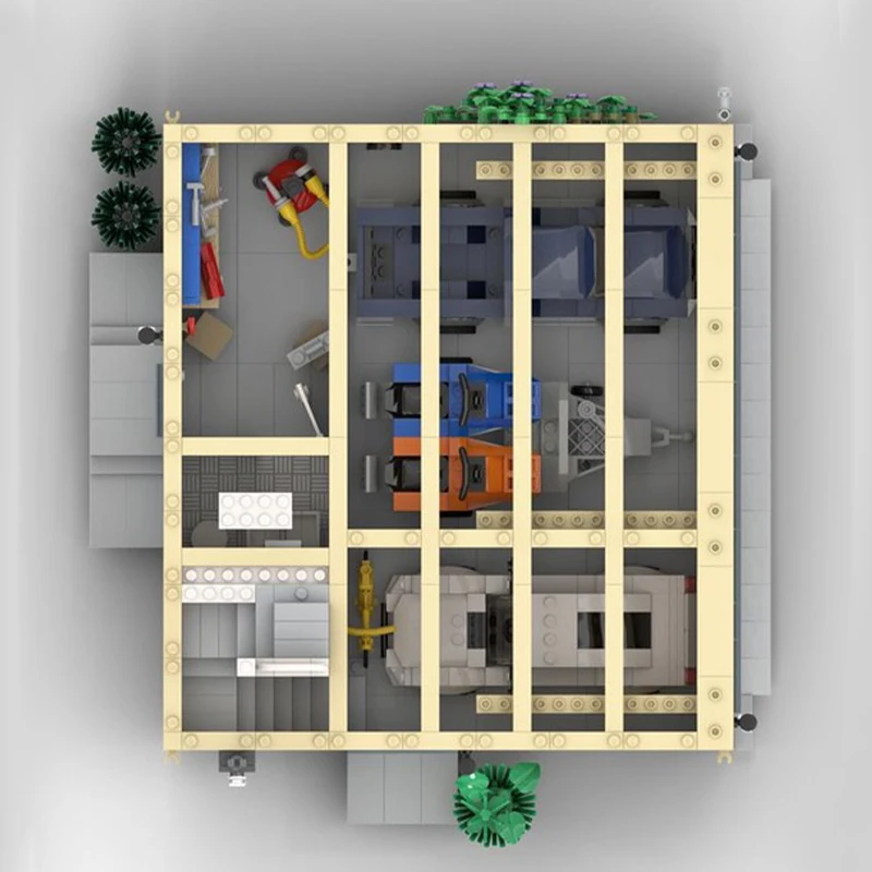 3721 elementów MOC Akcesoria Jednostka mieszkalna nad garażem Architektura eksperckie Edukacyjne Klocki do składania Prezent na Boże Narodzenie