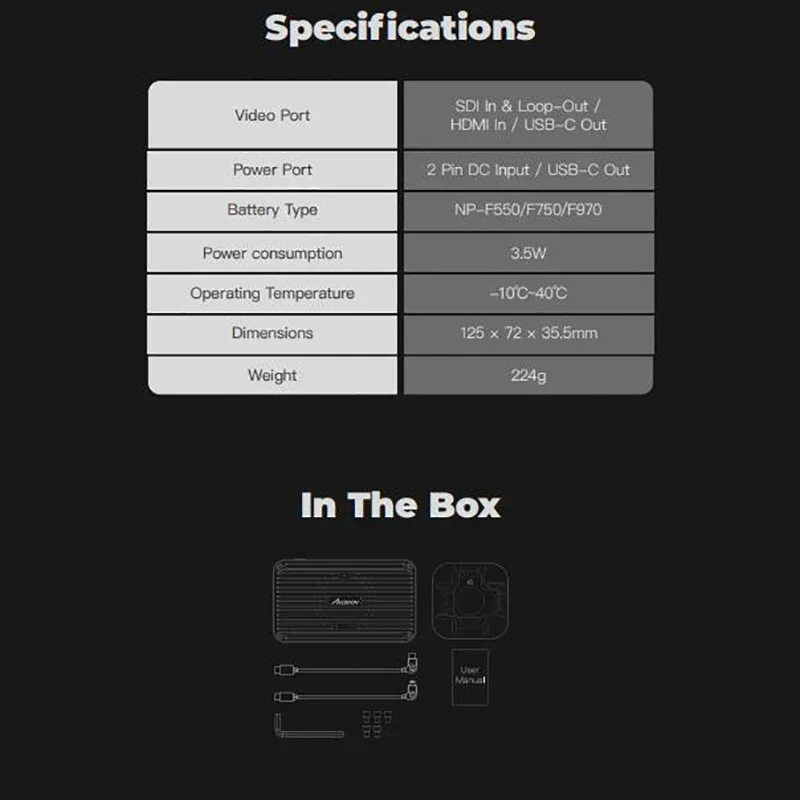 Accoon-Adaptador SeeMo Pro, 1080P HD, Monitor, Câmera, Transmissão sem fio, iPhone, iPad, Computador, SDI, HDMI para USB C