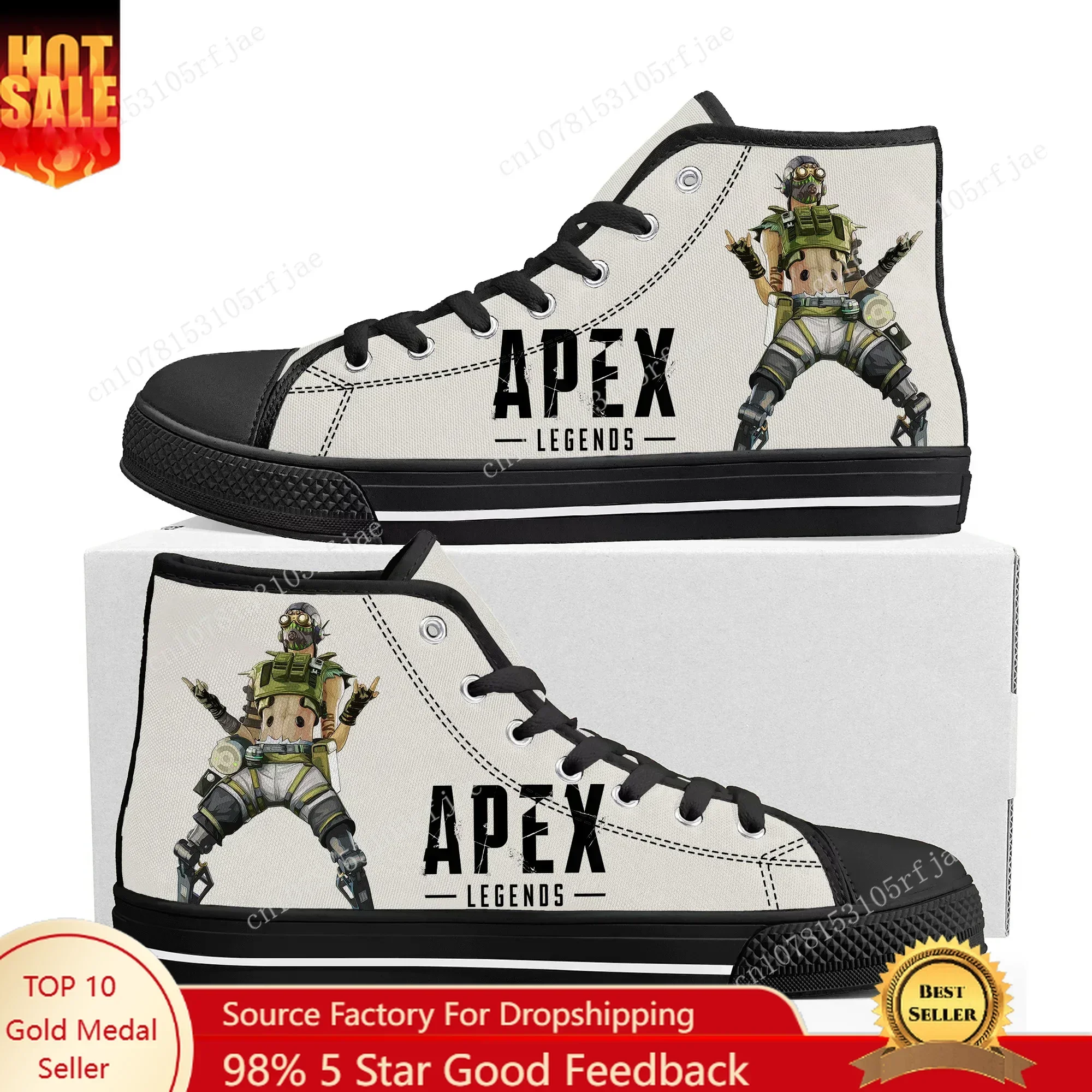 

Game Apex Legends Octane High Top Sneakers Mens Womens Teenager High Quality Canvas Sneaker Trendy Versatile Sports Shoes