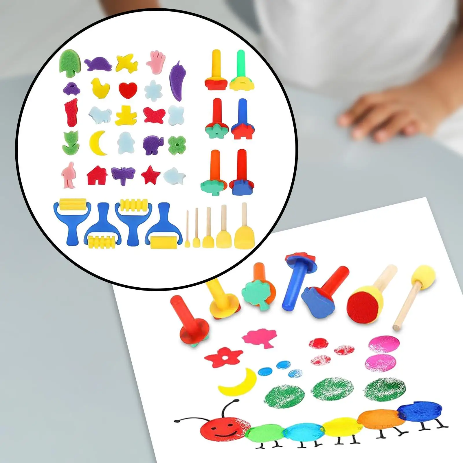 Kinder Malschwamm Pinsel Stempel Set Kinder Farbschwämme für Mädchen