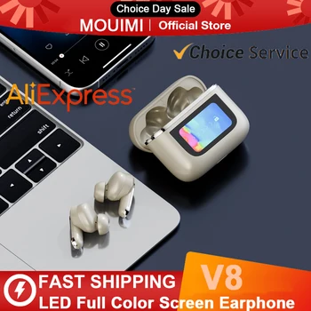 MOUIMI V8 Earphone Wireless Bluetooth 5.3 Stereo for JBL Tour Pro 2 Headphones ANC Noise Reduction Headset 350mAh Long Standby