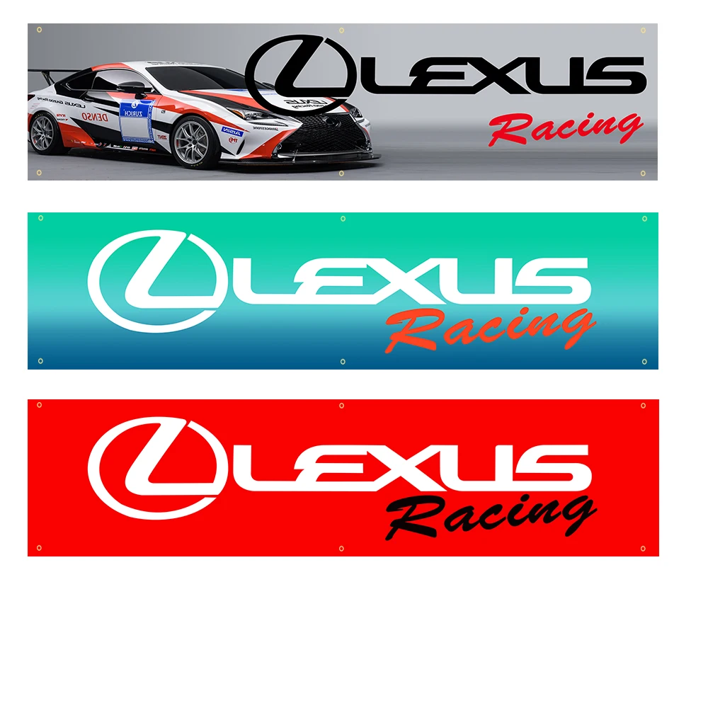 

ZXBanner 60*240 LEXUS гоночный автомобиль, полиэстер, печатный баннер для гаража или улицы для украшения, флаг