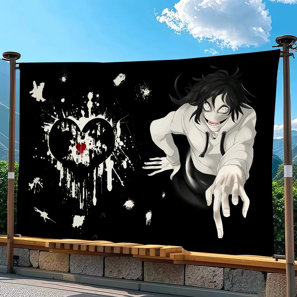 Game Jeff The Killer Flag Tapestry Outdoor Party Bedroom Living Room Dormitory Decorative Themed Wall Hanging Banner Gift