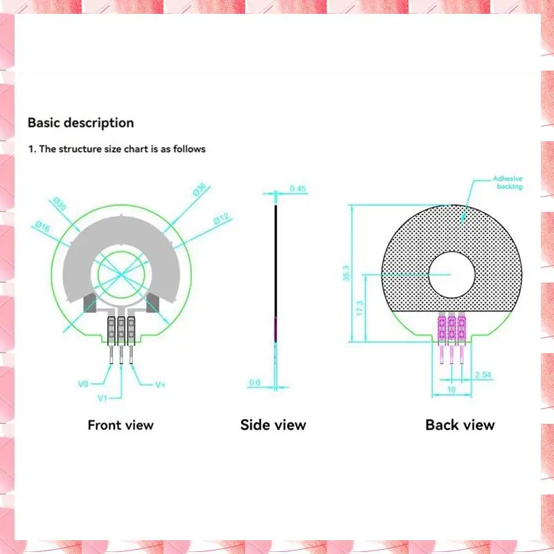 JAJA Dunne filmdruksensor Hoge gevoeligheid Snelle respons Resistieve filmpositiesensor 0,2 V-0,8 V Zeer geleidend