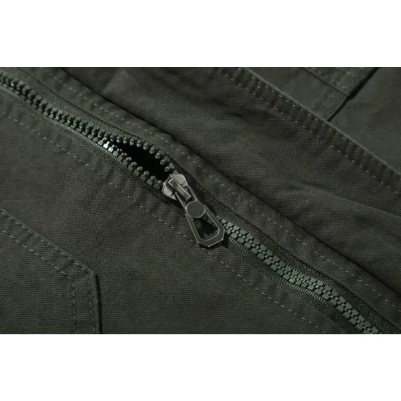 KIDWHXR Herbstjacke für Herren, Camouflage-Muster, Stehkragen, Cargo-Mantel, locker geschnitten, mit Taschen, lange Ärmel, Herren-Outdoor-Freizeitjacke – Detail 7